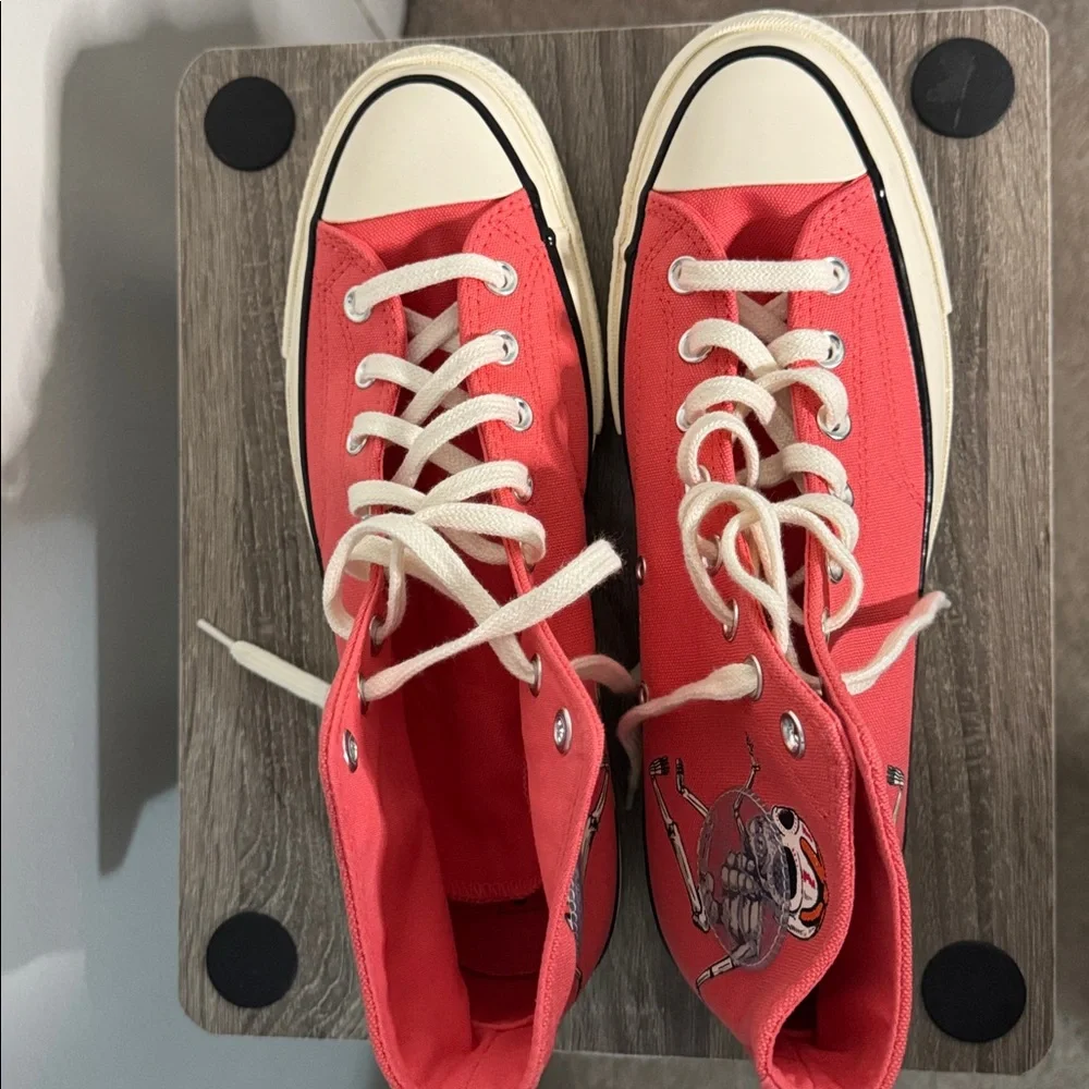 Converse Chuck 70 Pink High Top Sneakers Dia de los Muertos US Men’s 9.5 - Picture 4 of 10